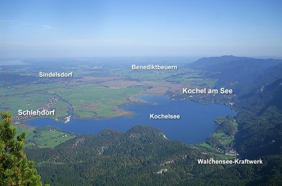 Der Kochelsee, Schlehdorf und Kochel am See