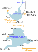 Karte vom Walchensee & Kochelsee
