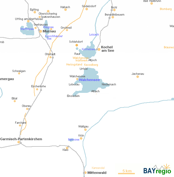 Kochelsee-Walchensee-Karte